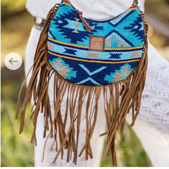 STS Ranchwear Mojave Sky Nellie Leather Fringe Bag Purse Western Handbag NEW - Picture 4 of 5